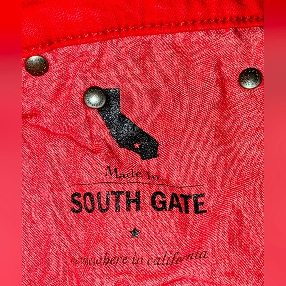 Vibrant Red "The Stevie Ankle" Slim Straight Leg SZ 32 R - Picture 6 of 10